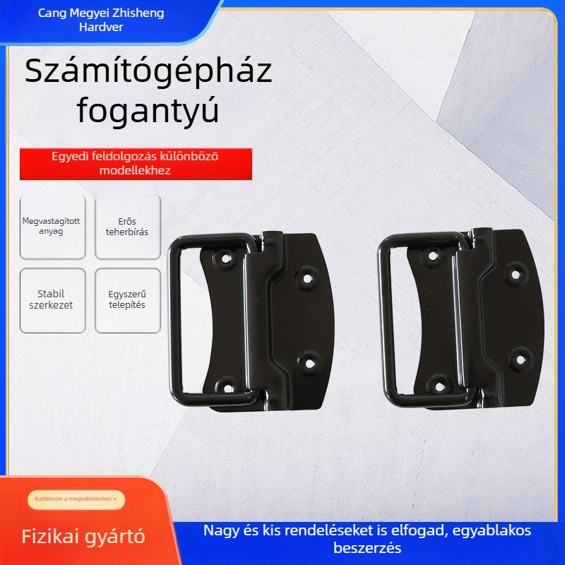Összecsukható gyűrűs fogantyú rozsdamentes acélból, alkalmas tokokra: repülőtokokra, szerszámtartókra és fa dobozokra