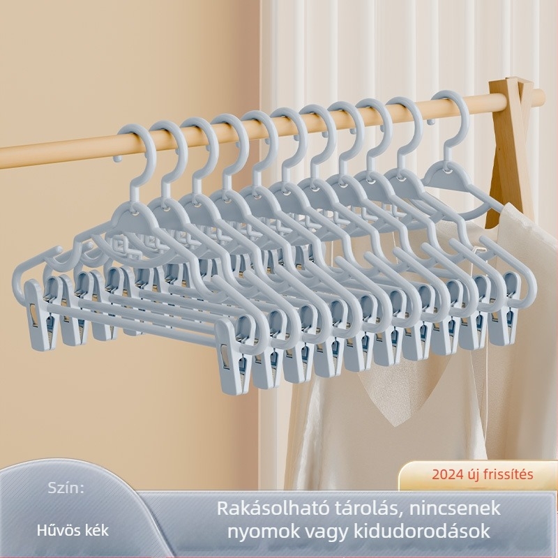 Csúszásmentes ruhafogas beépített nadrágszár-klippel – 2-in-1 dizájn