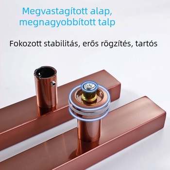 Üveges ajtó fogantyú rozsdamentes acélból, négyszögletes csővel, ujjlenyomat-mentes, keretes vagy keret nélküli, csúszó nagy faajtóhoz, rozé arany, fekete titán és arany árnyalatokban