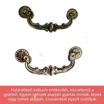 Antik stílusú ruhásszekrény fogantyú, kétlyukas, cinkötvözetből