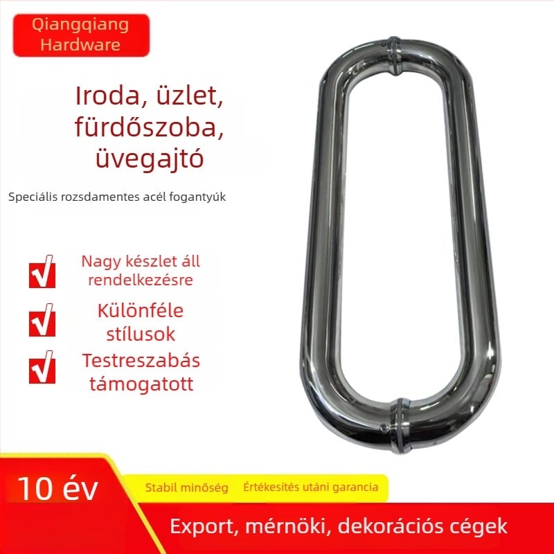 Rozsdamentes acél üvegajtó fogantyú, O-alakú megerősített csúszóajtó fogantyú