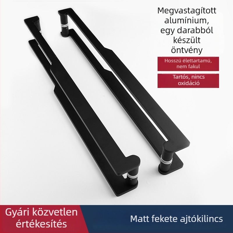 Modern könnyű luxusfa ajtófogantyú-szett keret nélküli üveg tolóajtókhoz, új kínai stílusban