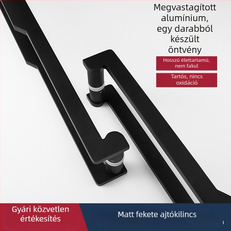 Modern könnyű luxusfa ajtófogantyú-szett keret nélküli üveg tolóajtókhoz, új kínai stílusban
