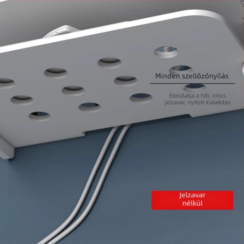 Fúrás nélküli falra szerelhető tároló a set-top box és a router számára – nappali és hálószoba rendező