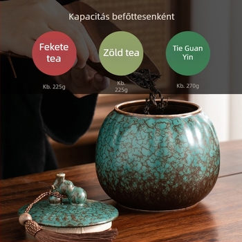 Égetett kerámia teásüveg zárt fedéllel, otthoni használatra, nedvességálló, retro stílusú, Pu'er privát tea