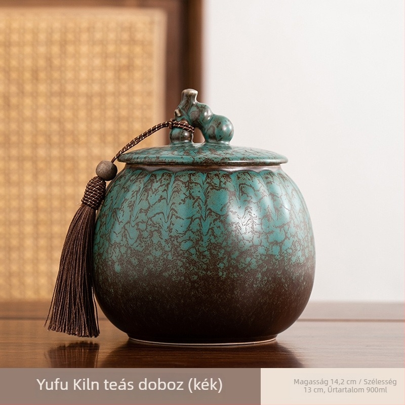 Égetett kerámia teásüveg zárt fedéllel, otthoni használatra, nedvességálló, retro stílusú, Pu'er privát tea