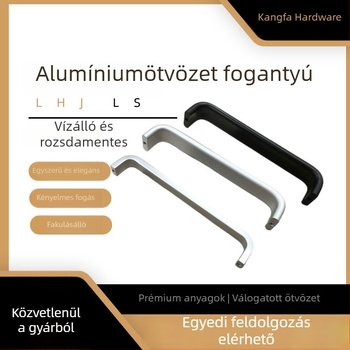 Egyedi alumínium ötvözetű U-alakú fogantyú bútorokhoz, szekrényekhez és gardróbokhoz