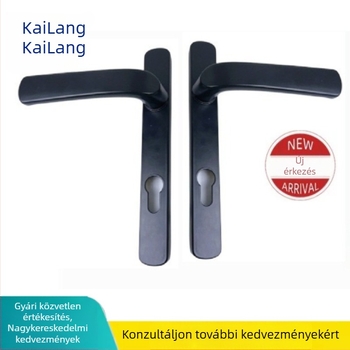 Fekete alumínium ajtókilincs zárhengerrel, modern minimalist dizájn