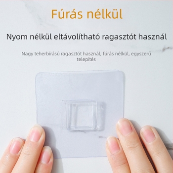 Falra szerelhető tárolókosár, fúrás nélküli telepítés, nappali, fürdőszoba és konyha számára, evőpálcika lecsöpögtető