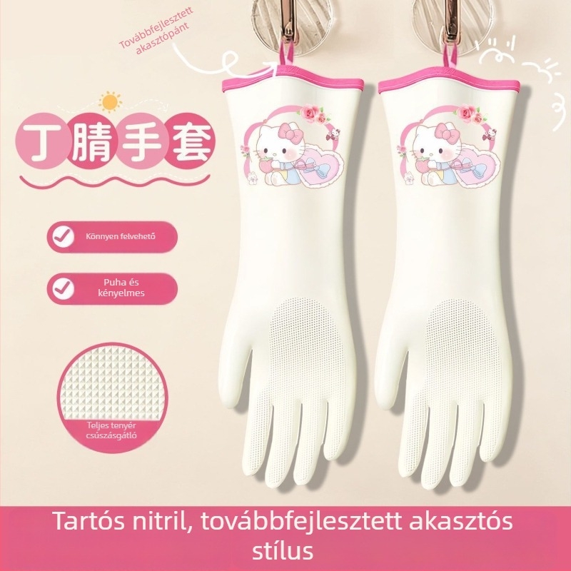 Nitril kesztyűk mosogatáshoz, konyhai használatra, tartósak, vízállóak, élelmiszer-minőségű nitril, otthoni tisztítás és mosás