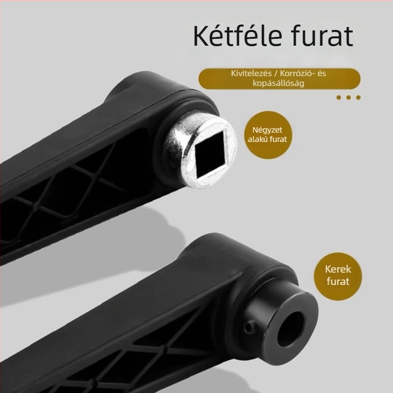Összecsukható kézi tekerő gépi eszközökhöz kör- és négyszögletes nyílásokkal, nylon fogantyú, mechanikus forgatás