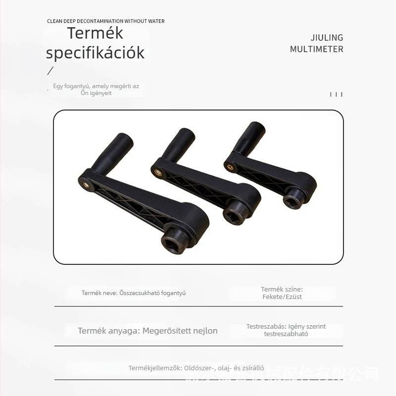 Összecsukható kézi tekerő gépi eszközökhöz kör- és négyszögletes nyílásokkal, nylon fogantyú, mechanikus forgatás