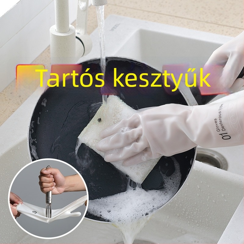 Női átlátszó PVC mosogatókesztyűk, csúszásmentes, tartós, vékony, vízálló konyhai kesztyűk