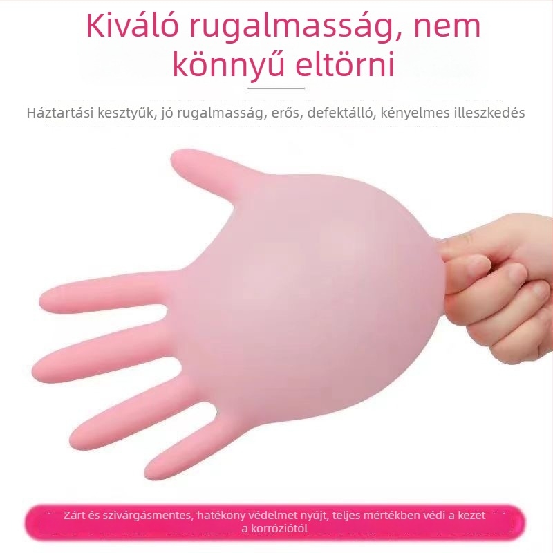 Egyszer használatos nitril kesztyűk, élelmiszer-minőségű, olajálló, nagy rugalmasságú, tartós, pormentes, konyhai vízálló mosogatáshoz