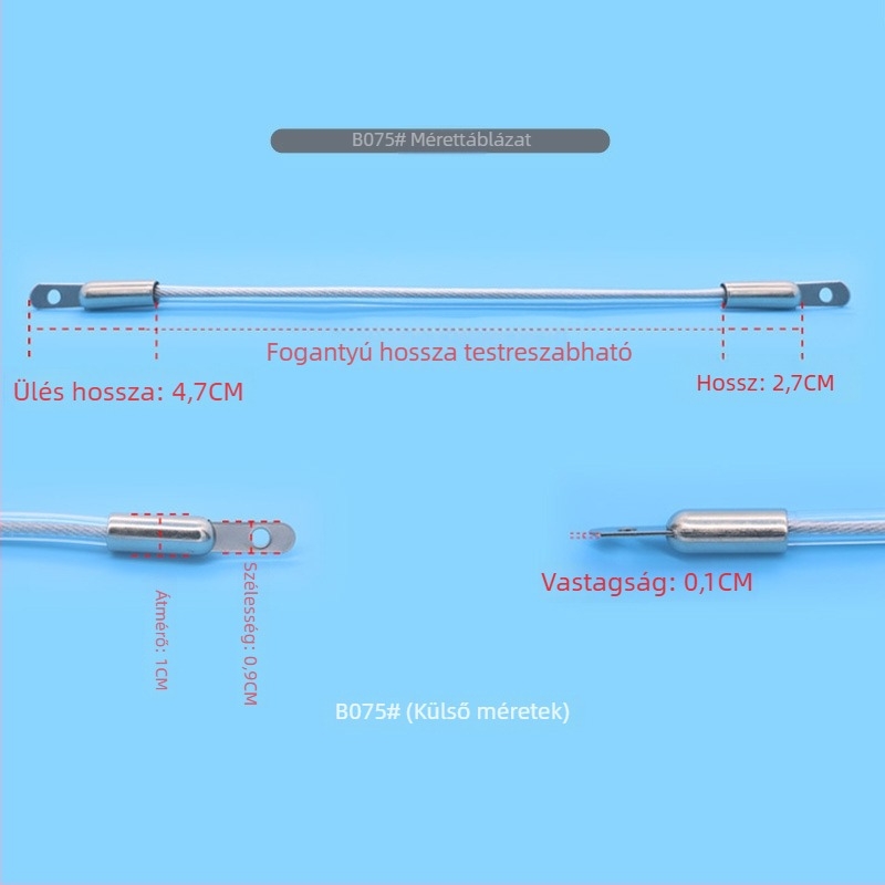 Számítógép-táska és üzleti táska fogantyú — acéldrót zsinór, átlátszó PVC puha fogó