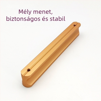Modern minimalista fogantyú szekrényhez – fekete alumínium, hosszított kivitel, ajtókhoz és fiókokhoz.