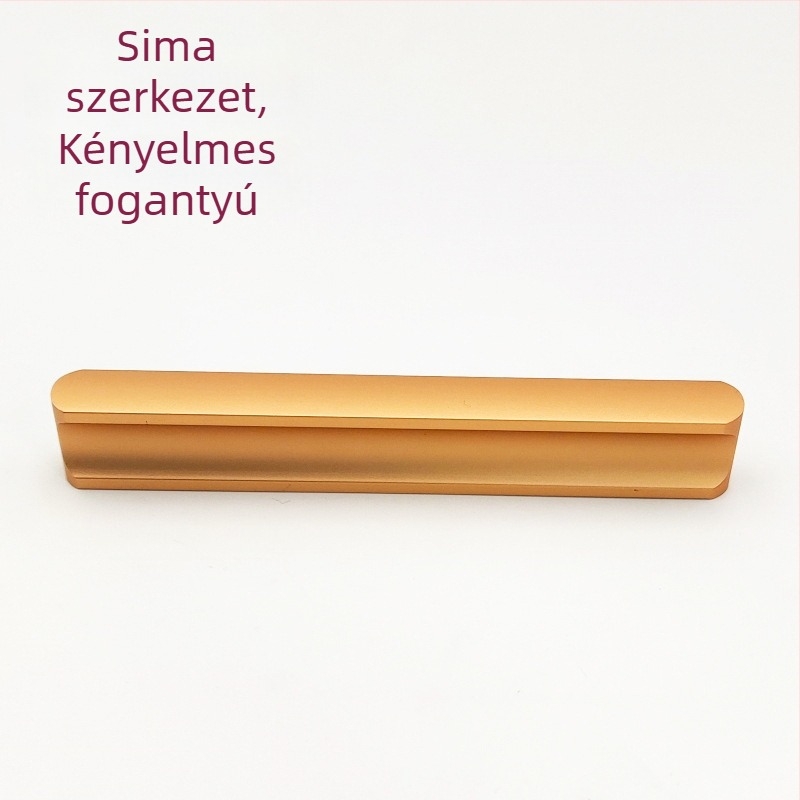 Modern minimalista fogantyú szekrényhez – fekete alumínium, hosszított kivitel, ajtókhoz és fiókokhoz.