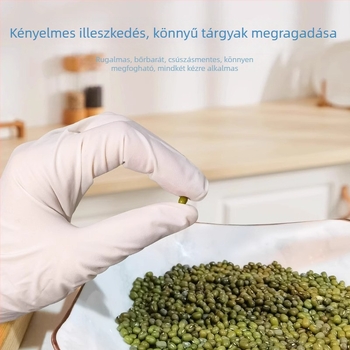 Anqisheng nitril kesztyűk, hosszú 12 hüvelyk, fehér, tartós, egyszer használatos, vízálló konyhai mosogatáshoz, magas rugalmasság