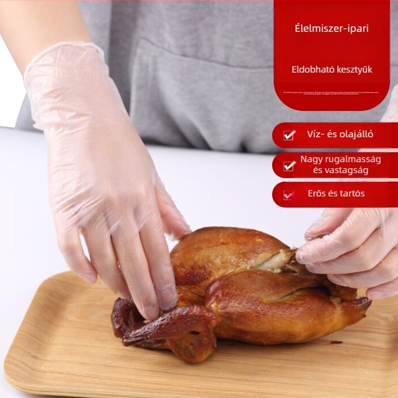 Egyszer használatos kesztyűk PVC/Latex, élelmiszerbiztonsági minőség, catering, sütés, konyha és mosogatás