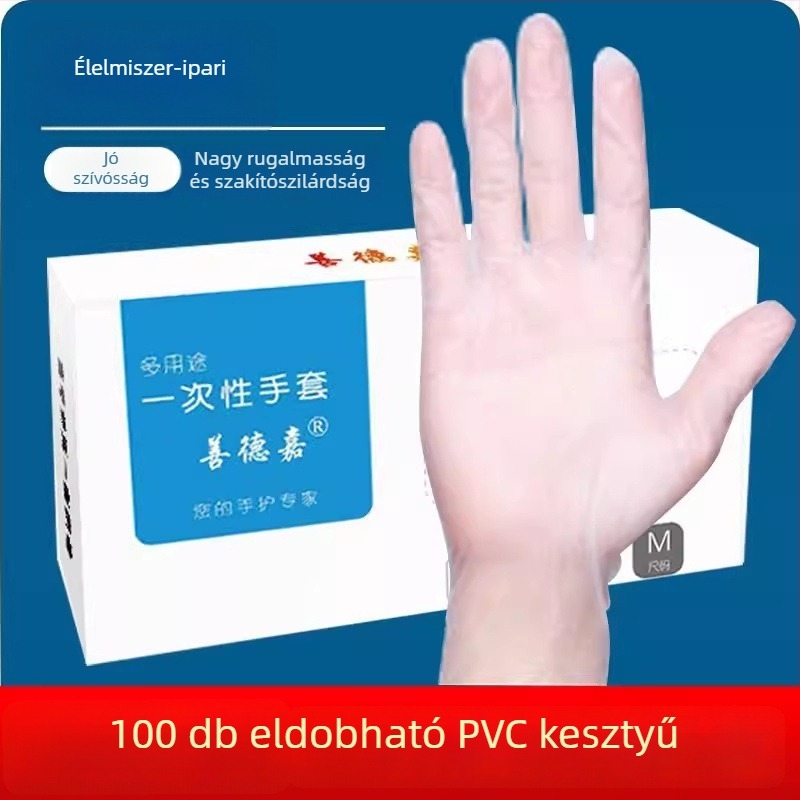 Egyszer használatos kesztyűk PVC/Latex, élelmiszerbiztonsági minőség, catering, sütés, konyha és mosogatás