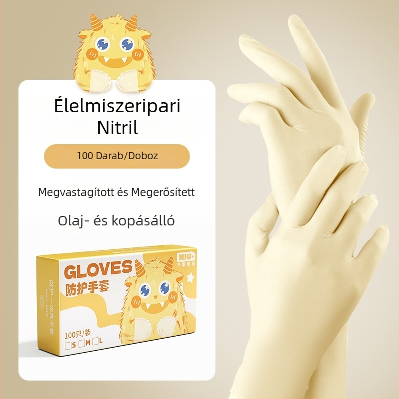 Egyszer használatos PVC/Nitril kesztyűk, élelmiszer-minőségű, rugalmas, érintőképernyő-kompatibilis, vízálló, konyhába és otthonra.