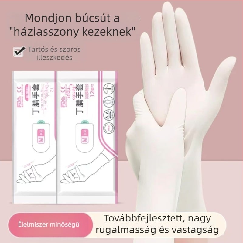 Starlight 12 hüvelykes egyszer használatos nitril kesztyűk, olaj- és vízállóak, hosszú mandzsettával, konyhai tisztításra.