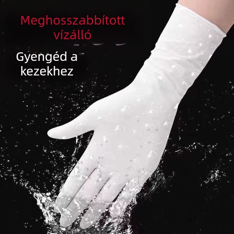 Starlight 12 hüvelykes egyszer használatos nitril kesztyűk, olaj- és vízállóak, hosszú mandzsettával, konyhai tisztításra.