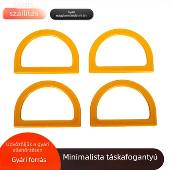 Tavaszi DIY táskafogó – műanyag D- alakú fogantyú, imitált fa hatású, félkör alakú gyantás fogantyú