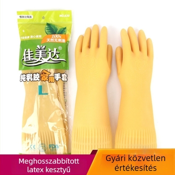 Camida hosszított latex kesztyűk konyhában és háztartásban, mosogatáshoz és ruhák mosásához, vízálló, természetes latex, vastagított