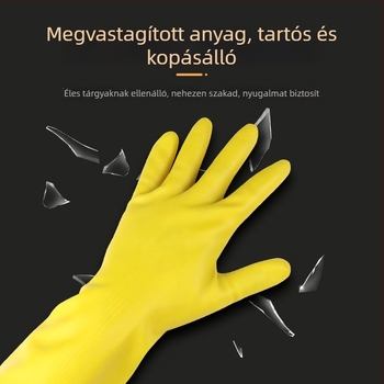 Camida hosszított latex kesztyűk konyhában és háztartásban, mosogatáshoz és ruhák mosásához, vízálló, természetes latex, vastagított