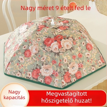Új, nagy méretű háztartási termoszigetelt ételfedő, összecsukható maradékokhoz, por- és szennyeződés elleni védelem