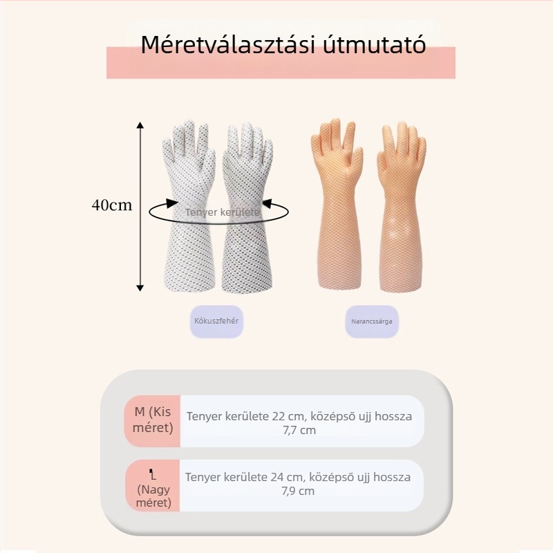 Élelmiszer-minőségű olajálló és hőálló vastagított tisztító kesztyűk, konyhai sütéshez, mosogatáshoz és élelmiszer-előkészítéshez.