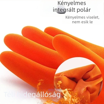 Eternal latex kesztyű flockált béléssel, mosogatáshoz, modell ZR-45, téli
