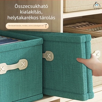 Ruhatároló doboz, nagy kapacitású, összecsukható, fedél nélküli, hálószobai rendező.