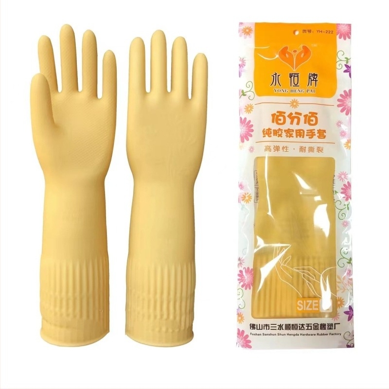 Eternity 111222 Vastagított latex háztartási kesztyűk, 38 cm-es hosszúságú, meghosszabbított, szakadásálló, piros/beige