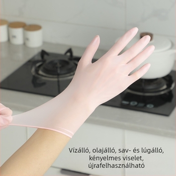 12 hüvelykes egyszer használatos nitril kesztyű edények mosásához, háztartási használatra, hosszú szárú, vékony, egyszínű