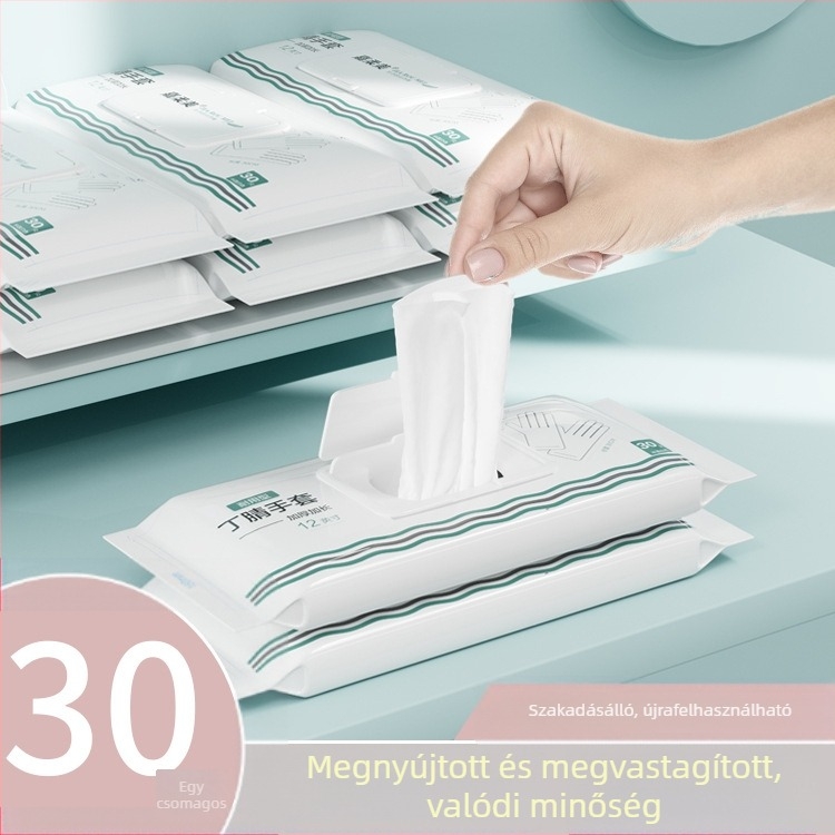 12 hüvelykes egyszer használatos nitril kesztyű edények mosásához, háztartási használatra, hosszú szárú, vékony, egyszínű
