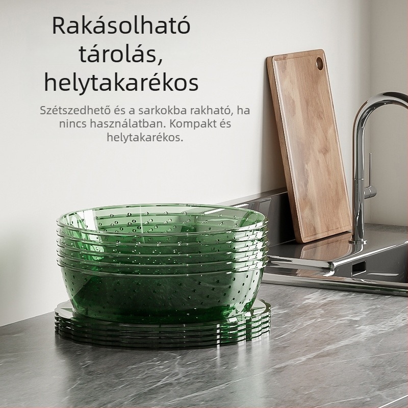 Átlátszó zöldségfedél többrétű tárolóállvánnyal, megőrzi a frissességet, por- és kártevő elleni védelem, többfunkciós háztartási eszköz