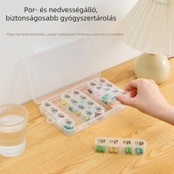7 napos hordozható tabletta szervező, műanyag gyógyszeres doboz rekeszekkel