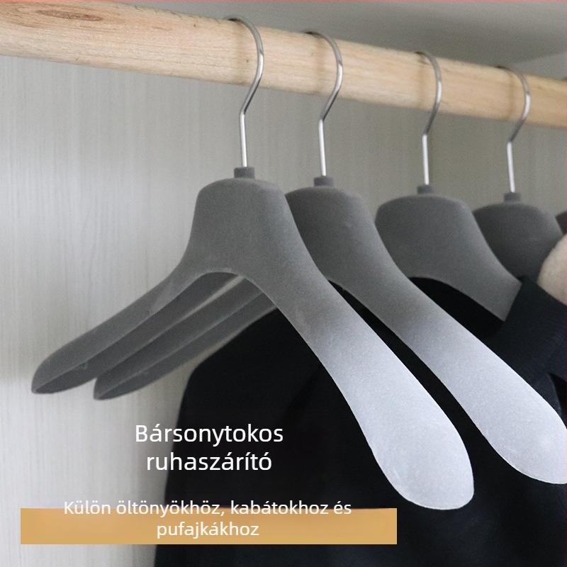 Velúr flocking csúszásmentes vállfa öltönyök, kabátok és prémes ruhákhoz