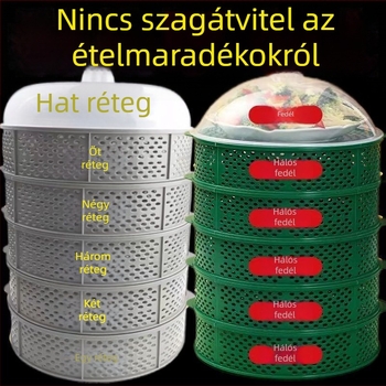 Üreges mintázatú fedél edényhez – többrétegű fedő a maradékokhoz, nyári rovar- és muszka elleni védelem, otthoni használatra