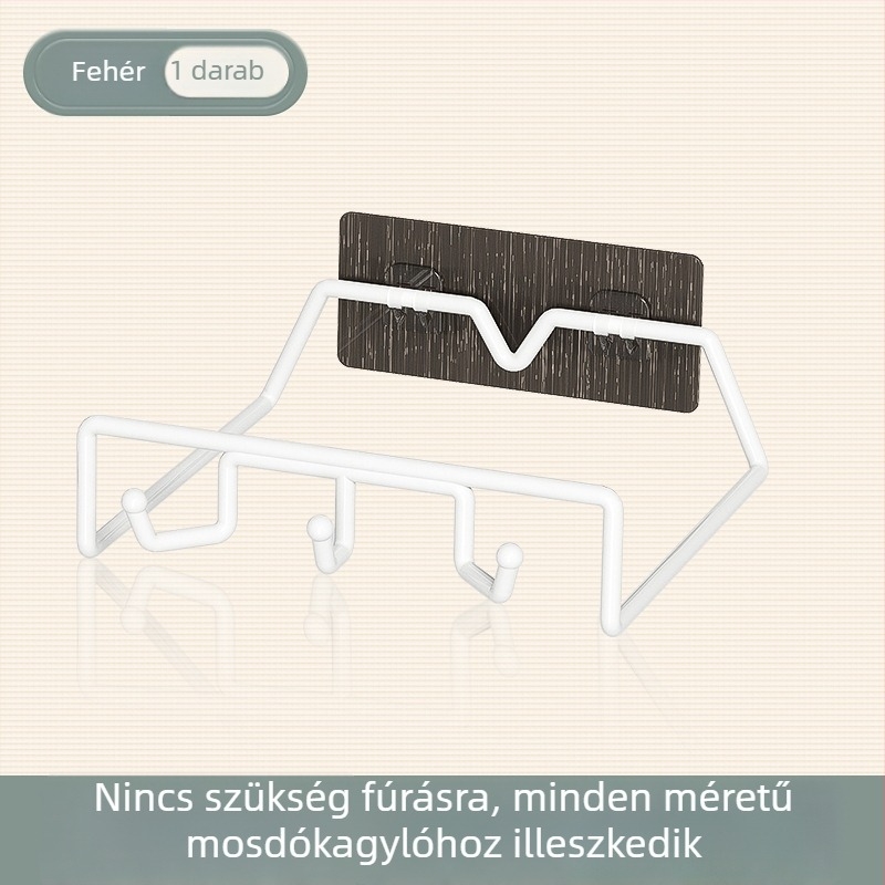 Falihoz rögzíthető mosdóállvány – fürdőszoba és konyhai tároló, fúrás nélkül