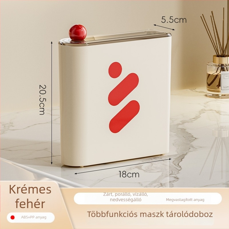 Maszk tároló doboz fedéllel, rétegzett kozmetikai rendező ABS anyagból