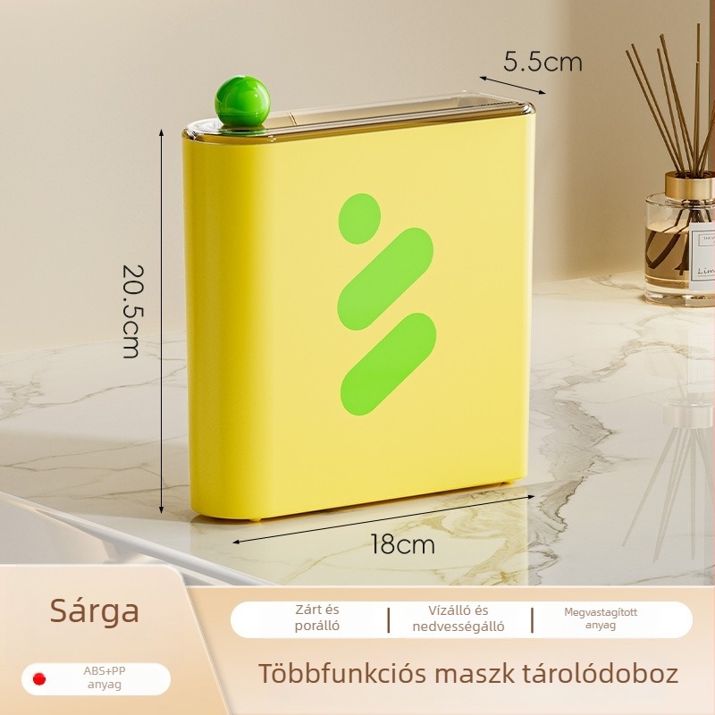Maszk tároló doboz fedéllel, rétegzett kozmetikai rendező ABS anyagból