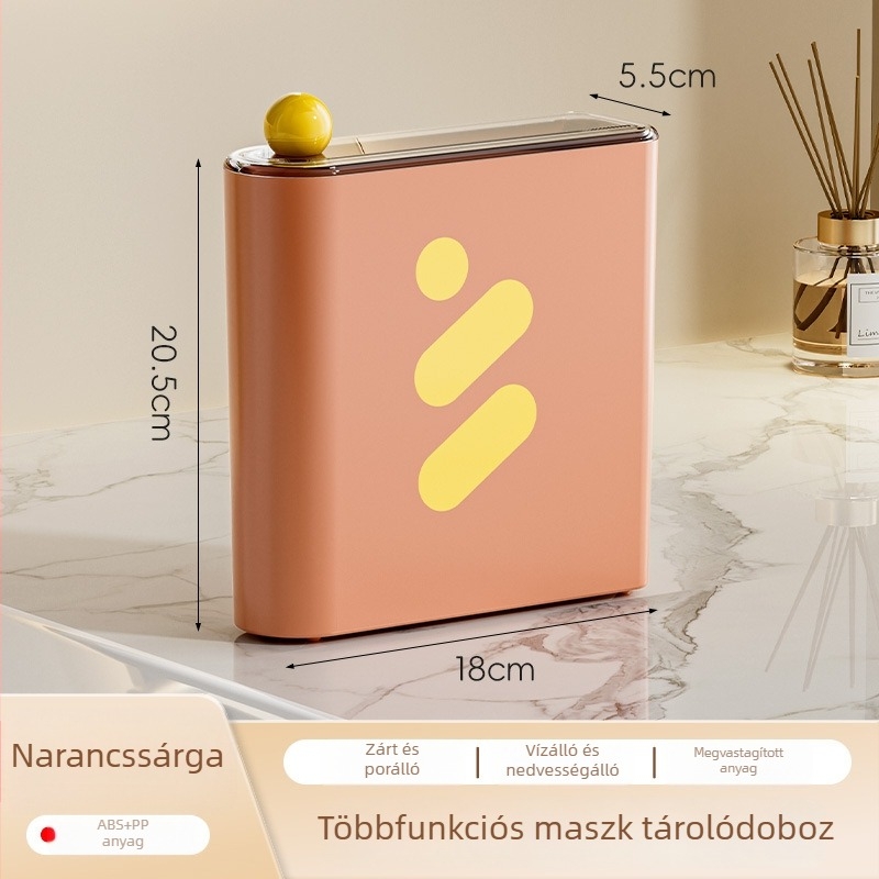 Maszk tároló doboz fedéllel, rétegzett kozmetikai rendező ABS anyagból