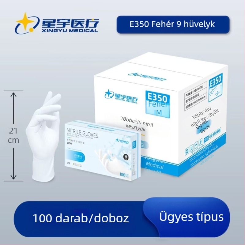 Xingyu BDL-350 egyszer használatos nitril kesztyűk, vízállóak, szépségápoláshoz, háztartási és ipari védelem