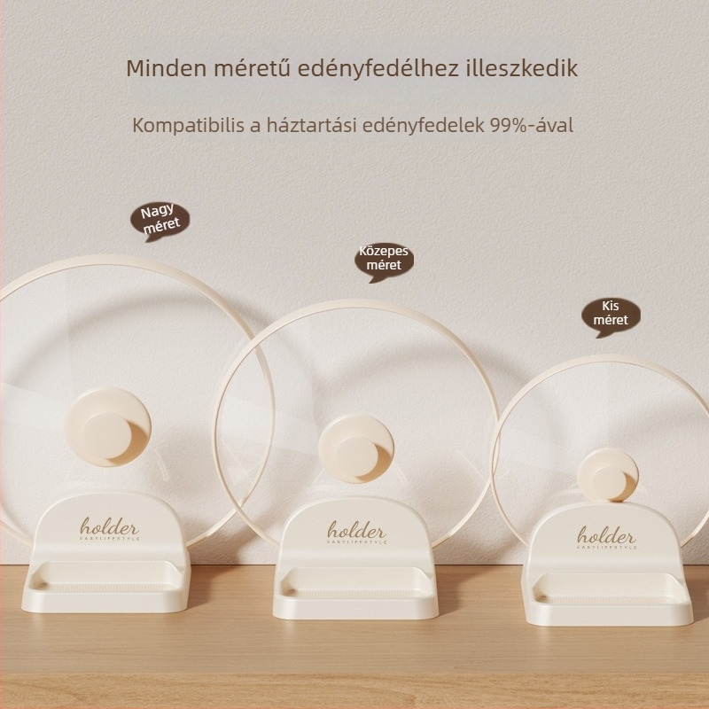 Konyhai tárolópolc fedők számára, spatulákhoz és telefonhoz