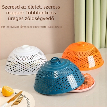 Lyukacsos zöldségfedő nyárra, műanyag étkezőasztal fedél, légáteresztő és rovarbiztos