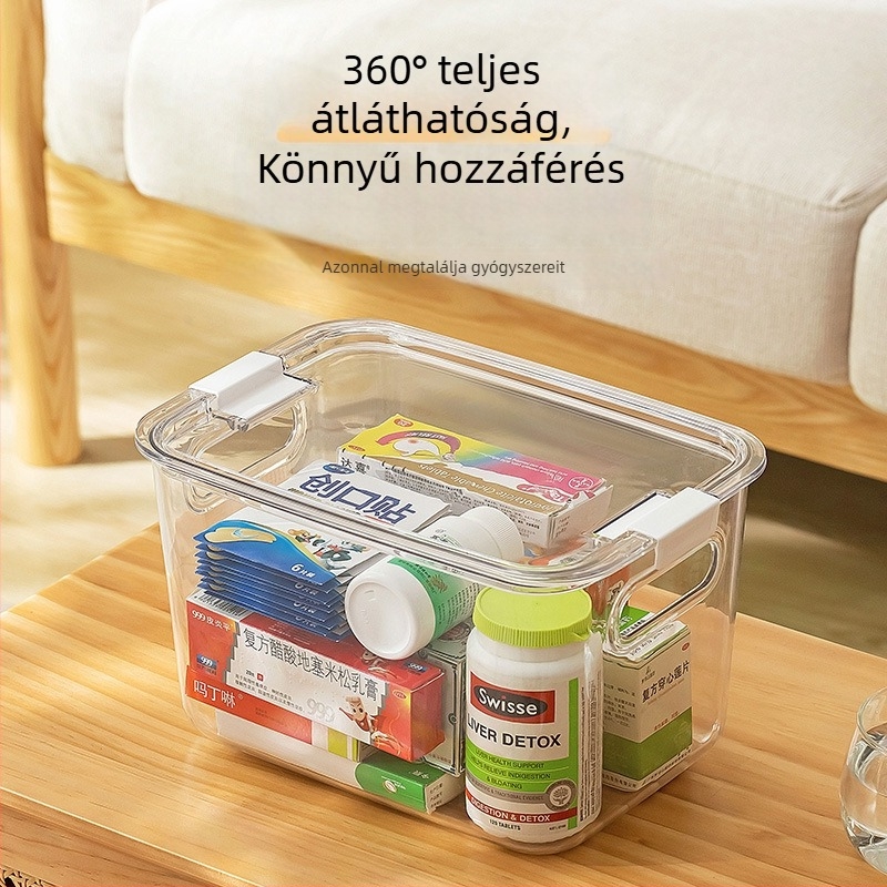 Átlátszó, többfunkciós háztartási tároló fedéllel, vastagított műanyagból készült rendező játékokhoz és nassolnivalókhoz
