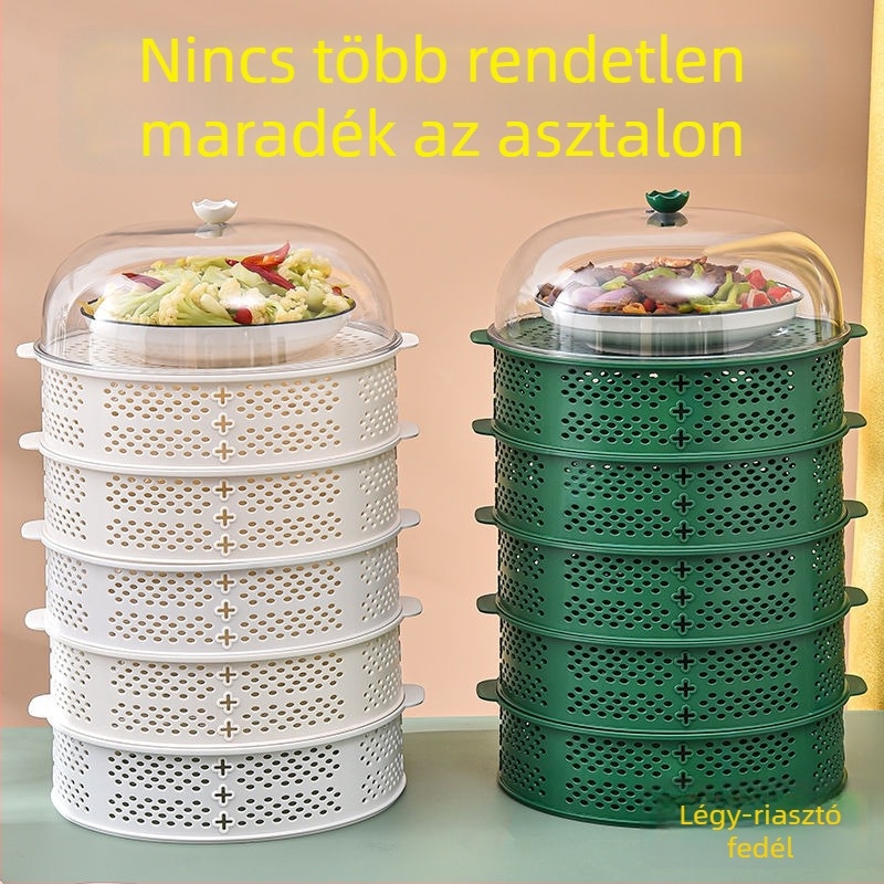 Több rétegű üreges zöldségfedél fedéllel, maradékokhoz, nyári legyek és rovarok elleni védelem, otthoni használatra.